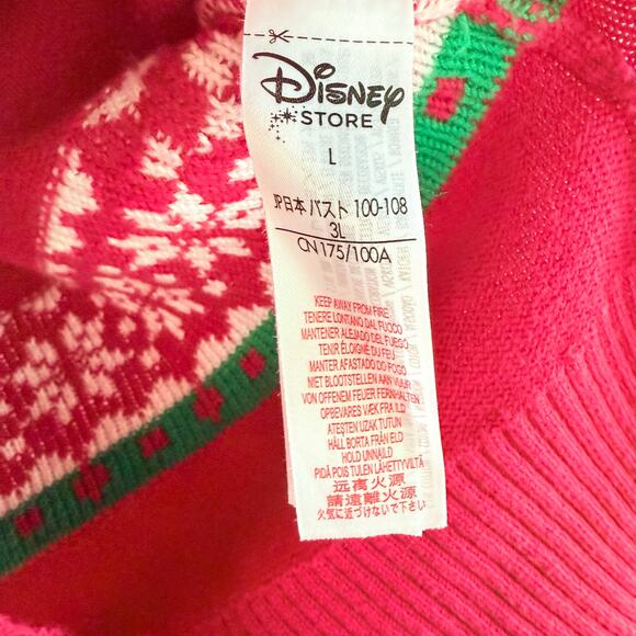 Disney Store Japan Mickey Minnie Christmas Sweater Fair Isle Womens L Tokoyo - Picture 5 of 8